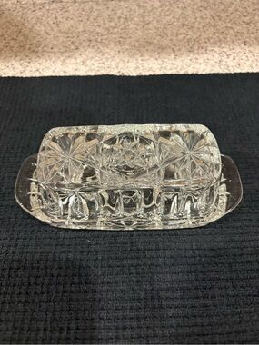 Anchor Hocking Clear Pressed Glass Butter Dish